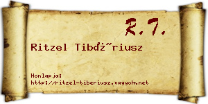 Ritzel Tibériusz névjegykártya
